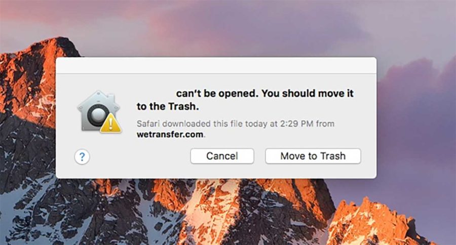 Software can't be opened. You should move it to trash